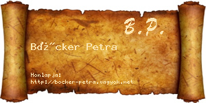 Böcker Petra névjegykártya